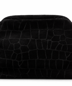 Bolso de mano negro efecto cocodrilo