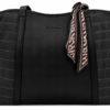 Bolso shopper negro efecto cocodrilo
