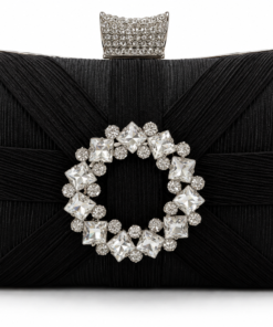 Bolso elegante de mano negro con cristal