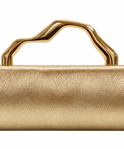 Bolso de fiesta dorado con asa joya