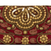 Bolso burdeos bordado con pedrería
