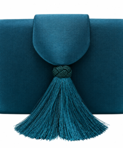 Bolso de fiesta azul petróleo con adorno
