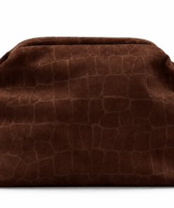 Bolso de mano marrón efecto cocodrilo
