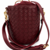 Bolso bandolera tipo bombonera rojo tinto