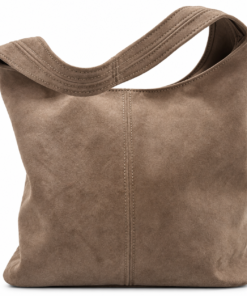 Bolso marrón topo efecto ante