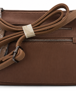 Bolso bandolera marrón con bolsillos