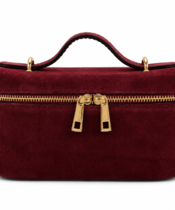 Bolso con asa de ante burdeos