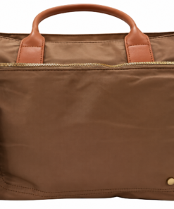 Bolso grande marrón con bolsillo exterior