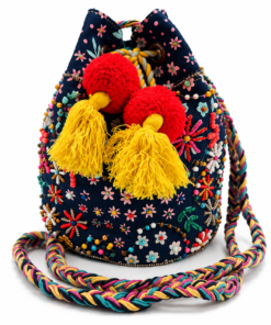 Bolso estilo bombonera azul