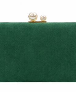 Bolso de fiesta verde con perlas